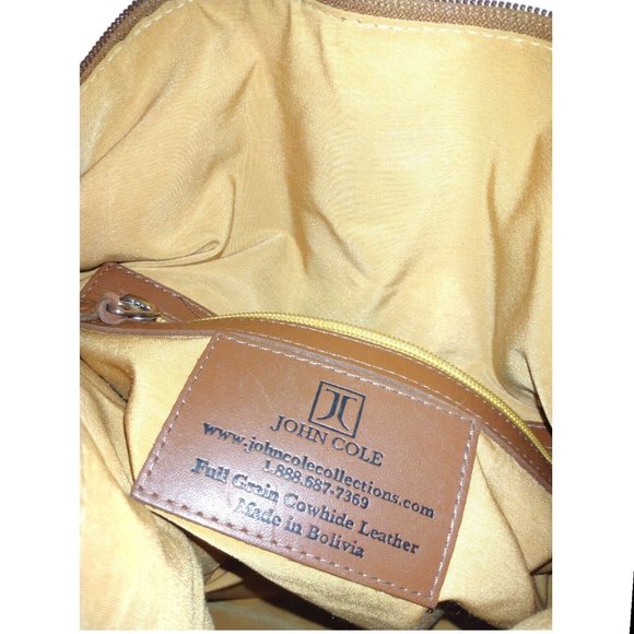 John Cole Womens Brown Suede Full Grain Leather Hobo Western Saddle Bag Purse - Picture 12 of 12